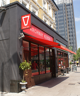 Photograph of the new shop frontage, designed by Lyndon Goode Architects