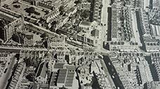 Aerial view of the Archway area, looking east with Archway Central Hall in the centre of the image and Junction Road to the right