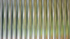 Material sample of reeded glass, used to conceal blinds and provide solar shading