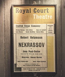 Photograph of historic theatre poster, for Jean Paul-Sartre's Nekrasov